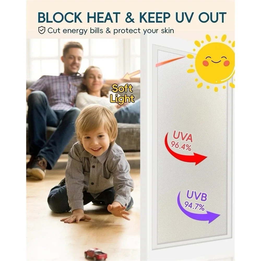 Frosted Glass Window Privacy Film‎ for Door Static Cling Tint for Home Anti-UV